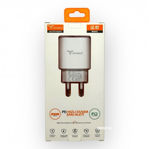 Зарядно устройство за телефон 220V с изход PD 25W (бързо зареждане)
