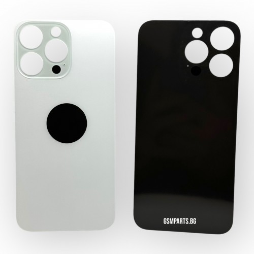 Заден капак / Задно стъкло за iPhone 15 Pro Max - White/Бял