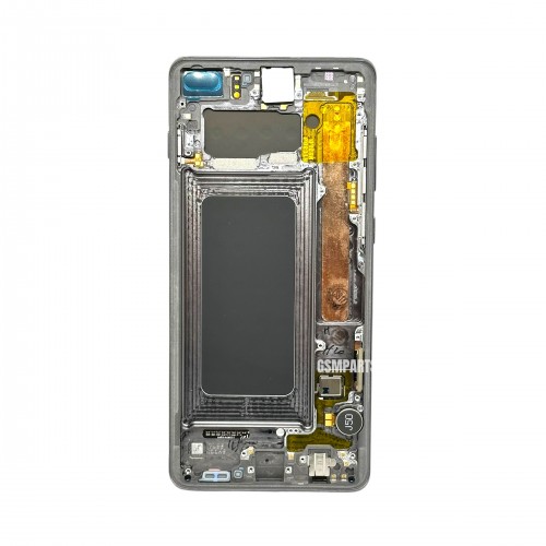 Оригинален Дисплей + Тъч Скрийн + Рамка за Samsung Galaxy S10 Plus - Service Pack - Black/Черен