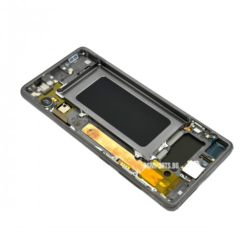 Оригинален Дисплей + Тъч Скрийн + Рамка за Samsung Galaxy S10 Plus - Service Pack - Black/Черен