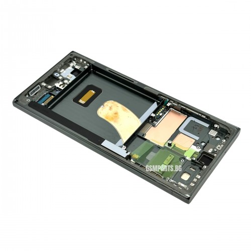 Оригинален Дисплей + Тъч Скрийн + Рамка за Samsung Galaxy S23 Ultra - Service Pack - Green/Зелен
