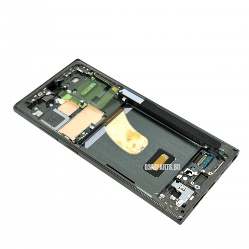 Оригинален Дисплей + Тъч Скрийн + Рамка за Samsung Galaxy S23 Ultra - Service Pack - Green/Зелен