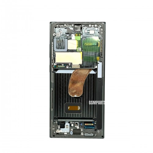 Оригинален Дисплей + Тъч Скрийн + Рамка за Samsung Galaxy S23 Ultra - Service Pack - Green/Зелен
