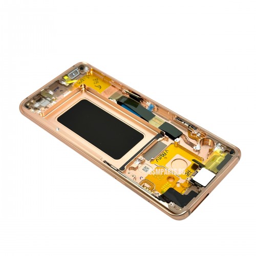 Оригинален Дисплей + Тъч Скрийн + Рамка за Samsung Galaxy S9 Plus - Service Pack - Gold/Златист