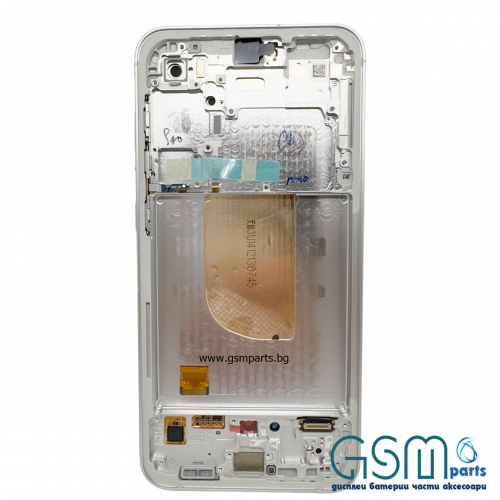 Оригинален Дисплей + Тъч Скрийн + Рамка за Samsung Galaxy S23 FE - Service Pack - Бял/White