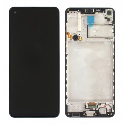 Оригинален Дисплей + Тъч Скрийн + Рамка за Samsung Galaxy A21s - Service Pack -