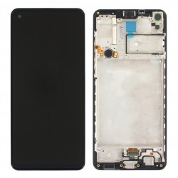 Оригинален Дисплей + Тъч Скрийн + Рамка за Samsung Galaxy A21s - Service Pack -