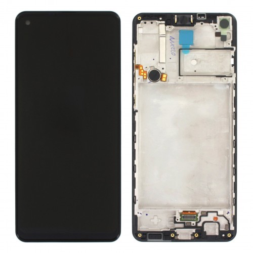 Оригинален Дисплей + Тъч Скрийн + Рамка за Samsung Galaxy A21s - Service Pack -