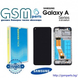 Оригинален Дисплей + Рамка за Samsung Galaxy A12 - Service Pack - 