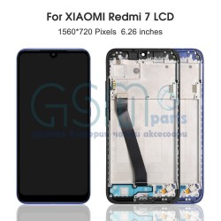 Оригинален Дисплей + Тъч Скрийн + Рамка за Xiaomi Redmi 7 - Service Pack - Black/Черен