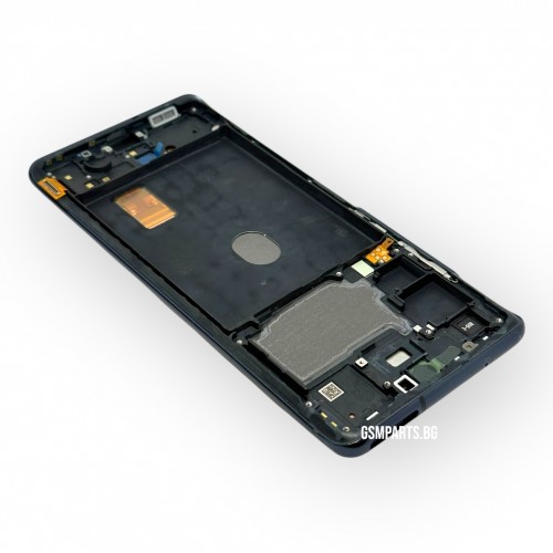Оригинален Дисплей + Рамка за Samsung Galaxy S20 FE - Service Pack - цвят рамка: Син/Черен (Cloud Navy Blue/BLACK)