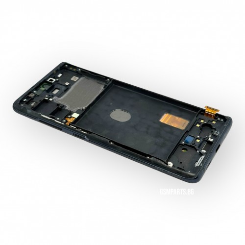 Оригинален Дисплей + Рамка за Samsung Galaxy S20 FE - Service Pack - цвят рамка: Син/Черен (Cloud Navy Blue/BLACK)