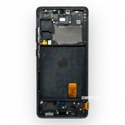 Оригинален Дисплей + Рамка за Samsung Galaxy S20 FE - Service Pack - цвят рамка: Син/Черен (Cloud Navy Blue/BLACK)