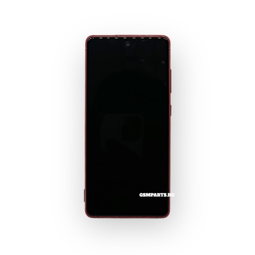 Оригинален Дисплей + Рамка за Samsung Galaxy S20 FE - Service Pack - цвят рамка: Червен (Cloud Red)