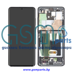 Оригинален Дисплей + Тъч Скрийн + Рамка за Samsung Galaxy S20 Ultra - Service Pack - Black/Черен