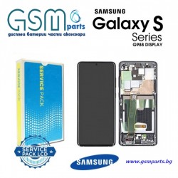 Оригинален Дисплей + Тъч Скрийн + Рамка за Samsung Galaxy S20 Ultra - Service Pack - Black/Черен