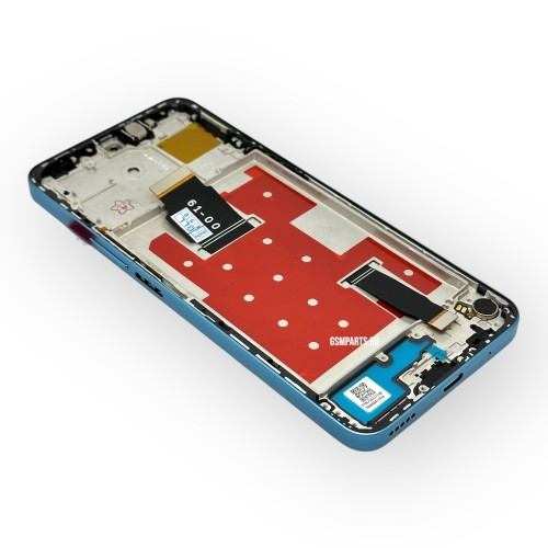 Дисплей + Тъч Скрийн + Рамка за Huawei X8a (4G) / Honor 90 Lite (5G) - Blue/Син - Service Pack Box -
