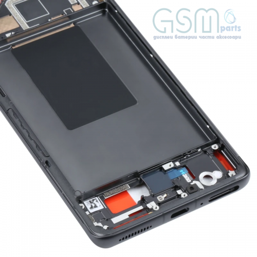 Оригинален дисплей + Рамка за Xiaomi 12 Pro (2022) BLACK / DARK TARNISH LCD - Service Pack - Черен