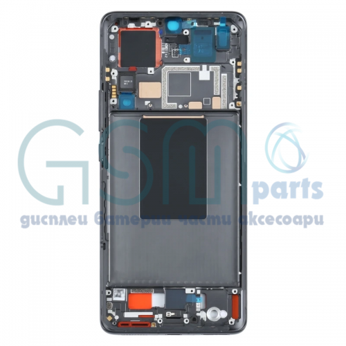 Оригинален дисплей + Рамка за Xiaomi 12 Pro (2022) BLACK / DARK TARNISH LCD - Service Pack - Черен
