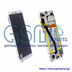 Оригинален Дисплей + Рамка + Батерия за Huawei Y6 2018 - Service Pack - Black/Черен