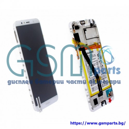 Оригинален Дисплей + Рамка + Батерия за Huawei Y6 2018 - Service Pack - Black/Черен