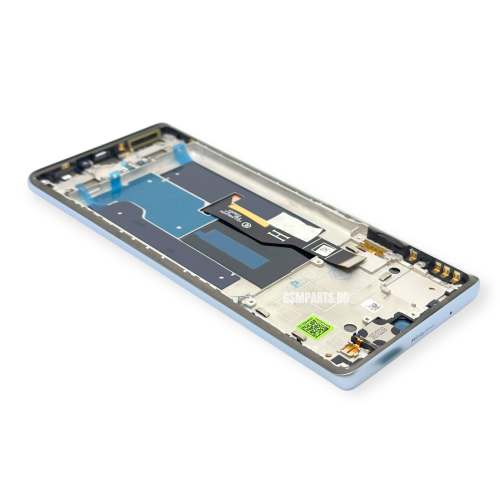 Оригинален Дисплей + Тъч Скрийн + Рамка за Motorola Edge 50 Fusion - Service Pack - Blue/Син