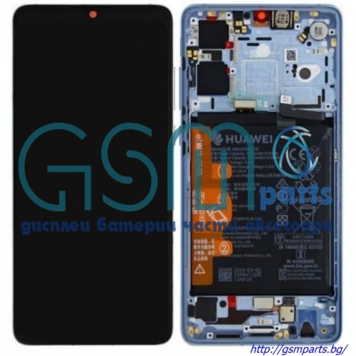 Оригинален Дисплей + Рамка + БАТЕРИЯ За HUAWEI P30 Lite New Edition (2020) Service Pack (Бял)