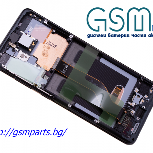 Оригинален Дисплей + Тъч Скрийн + Рамка за Samsung Galaxy S20 Plus - Service Pack - Black/Черен