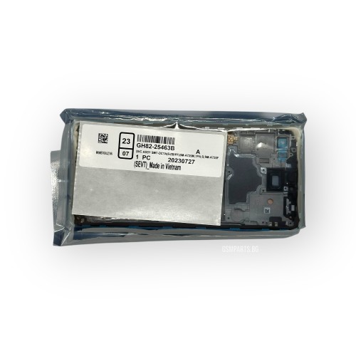 Оригинален Дисплей + Тъч Скрийн + Рамка за Samsung Galaxy A72 - Service Pack - (Синя Рамка)