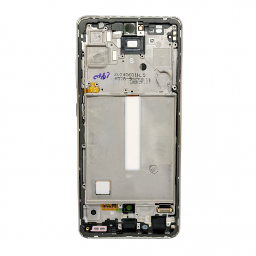 Оригинален Дисплей + Тъч Скрийн + Рамка за Samsung Galaxy A52 - Service Pack - White/Бял