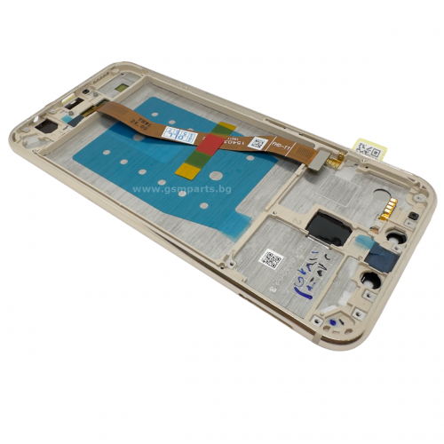 Дисплей + Тъч Скрийн + Рамка за Huawei Mate 20 Lite - Service Pack Box - Gold/Златист