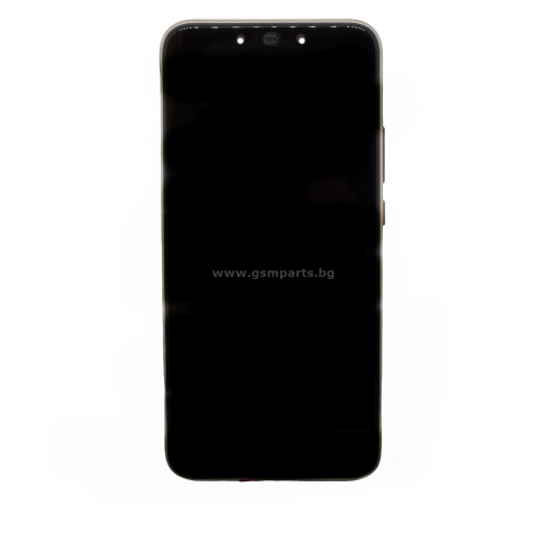 Дисплей + Тъч Скрийн + Рамка за Huawei Mate 20 Lite - Service Pack Box - Gold/Златист