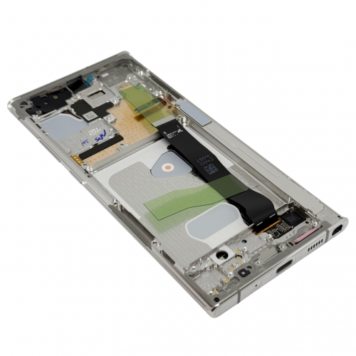 Оригинален Дисплей + Тъч Скрийн + Рамка за Samsung Galaxy Note 20 Ultra - Service Pack - White/Бял