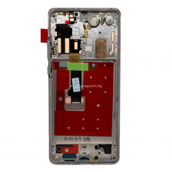 Дисплей + Тъч Скрийн + Рамка за Huawei P30 PRO - Service Pack - Silver/ Сребрист