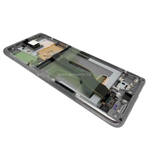 Оригинален Дисплей + Тъч Скрийн + Рамка за Samsung Galaxy S20 Plus - Service Pack - Gray/Сив