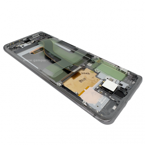 Оригинален Дисплей + Тъч Скрийн + Рамка за Samsung Galaxy S20 Plus - Service Pack - Gray/Сив