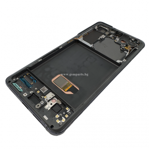 Оригинален Дисплей + Тъч Скрийн + Рамка за Samsung Galaxy S21 - Service Pack - Gray/Сив (Черен)