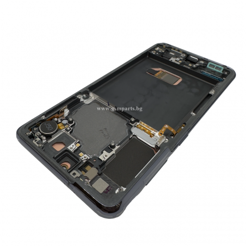 Оригинален Дисплей + Тъч Скрийн + Рамка за Samsung Galaxy S21 - Service Pack - Gray/Сив (Черен)