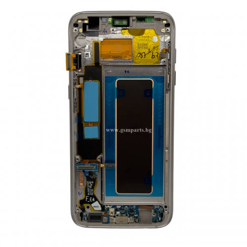 Оригинален Дисплей + Тъч Скрийн + Рамка за Samsung Galaxy S7 Edge - Service Pack - Gold/Златист