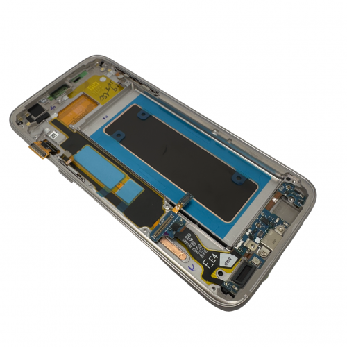Оригинален Дисплей + Тъч Скрийн + Рамка за Samsung Galaxy S7 Edge - Service Pack - Gold/Златист