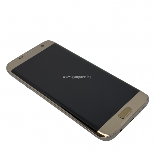 Оригинален Дисплей + Тъч Скрийн + Рамка за Samsung Galaxy S7 Edge - Service Pack - Gold/Златист