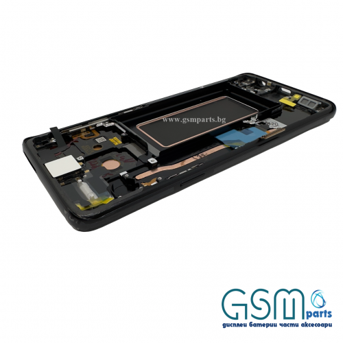Оригинален Дисплей + Тъч Скрийн + Рамка за Samsung Galaxy S9 - Service Pack - Black/Черен