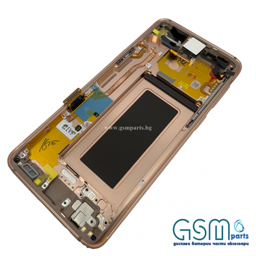Оригинален Дисплей + Тъч Скрийн + Рамка за Samsung Galaxy S9 - Service Pack - Gold/Златист