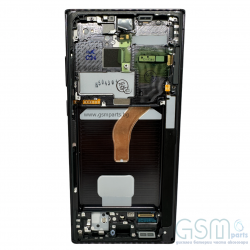 Оригинален Дисплей + Тъч Скрийн + Рамка за Samsung Galaxy S22 Ultra - Service Pack - Black/Черен