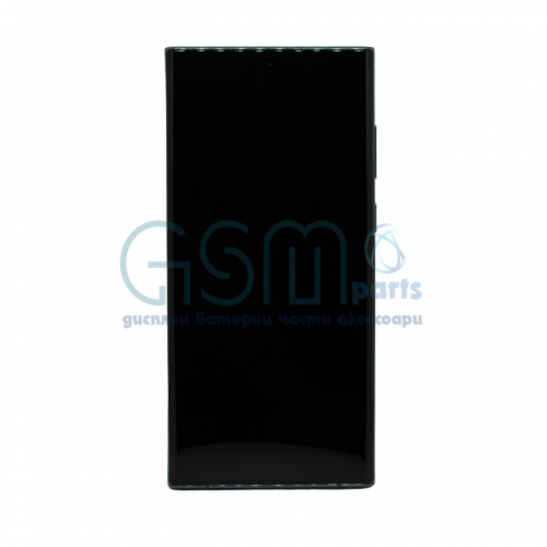 Оригинален Дисплей + Тъч Скрийн + Рамка за Samsung Galaxy S22 Ultra - Service Pack - Green/Зелен