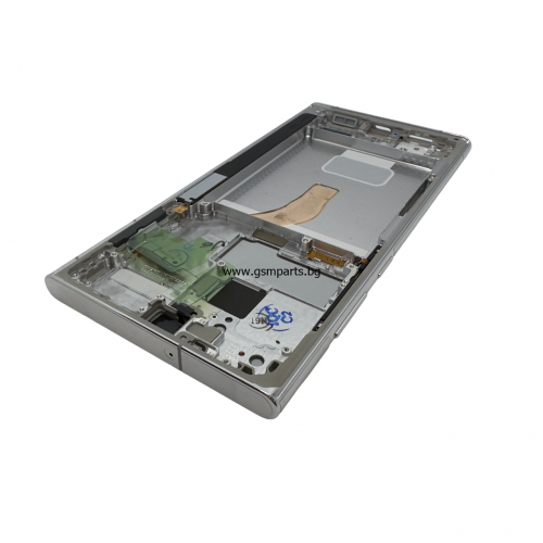Оригинален Дисплей + Тъч Скрийн + Рамка за Samsung Galaxy S22 Ultra - Service Pack - White/Бял