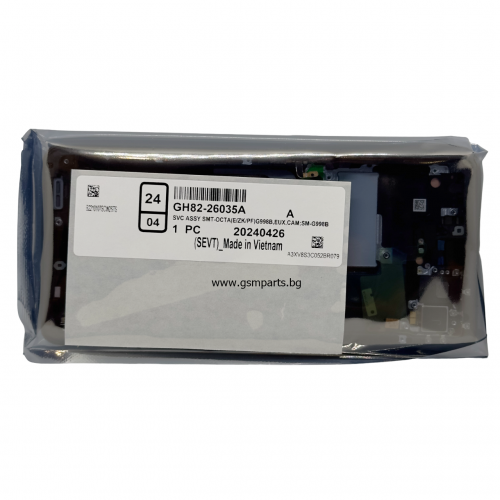 Оригинален Дисплей + Тъч Скрийн + Рамка за Samsung Galaxy S21 Ultra - Service Pack - Черен/Black