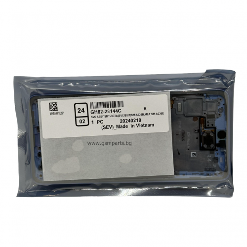 Оригинален Дисплей + Тъч Скрийн + Рамка за Samsung Galaxy A33 5G - Service Pack - Blue/ Син