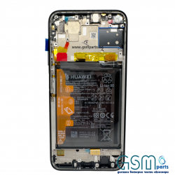 Оригинален Дисплей + Рамка + Батерия за Huawei P40 Lite - Service Pack - Black/Черен