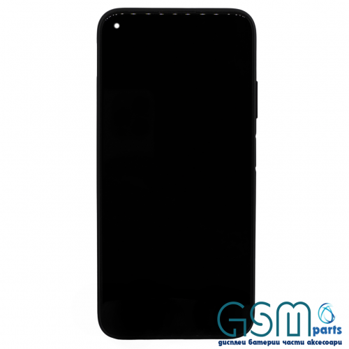 Оригинален Дисплей + Рамка + Батерия за Huawei P40 Lite - Service Pack - Black/Черен